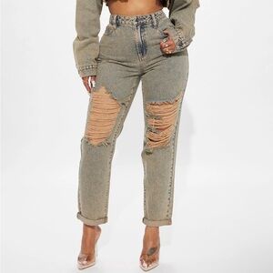 sahara tinted ripped mom heans fashion nova size 13 NWT